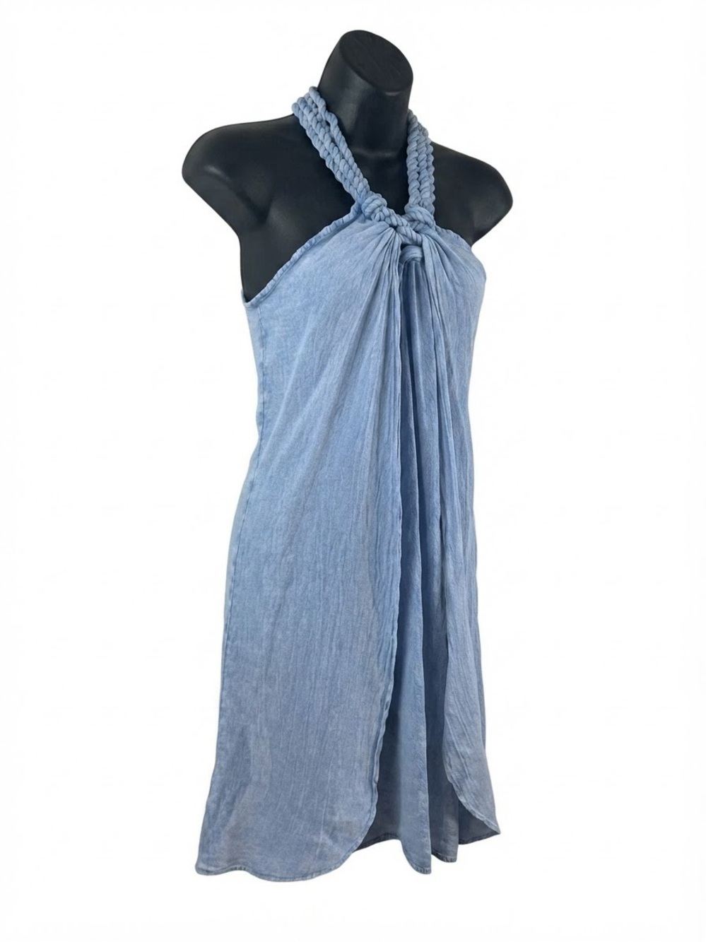 Braided Halter Mini Dress cotton Marge medium s1